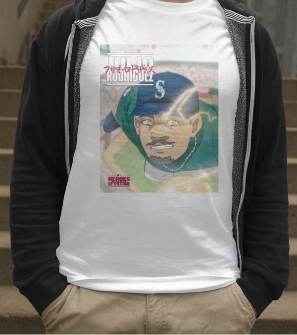 Seattle Mariners Julio Rodriguez Anime Heroes Of The Game MLB J-Rod T-Shirt