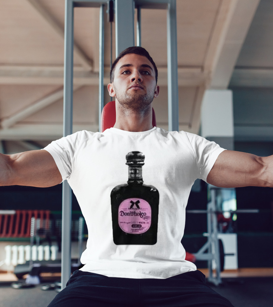 Monaleo Donwholeo Tequila Bottle Pink Label T-Shirt