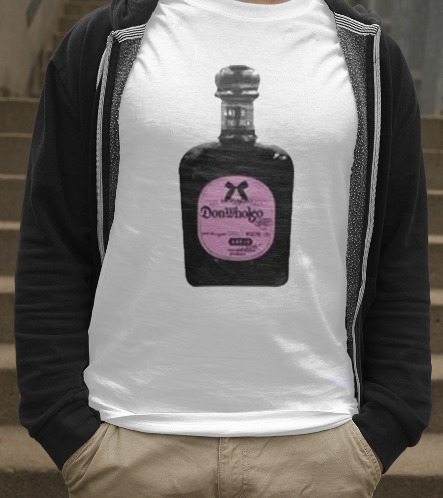 Monaleo Donwholeo Tequila Bottle Pink Label T-Shirt