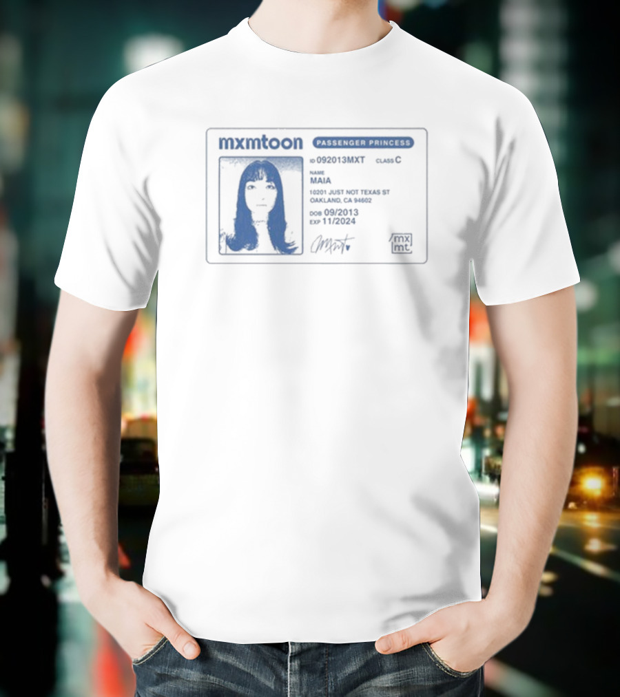 Mxmtoon License Passenger Princess Permit Identification T-Shirt