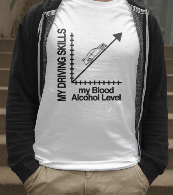 My Driving Skills Versus My Blood Alcohol Level Graph T-Shirt