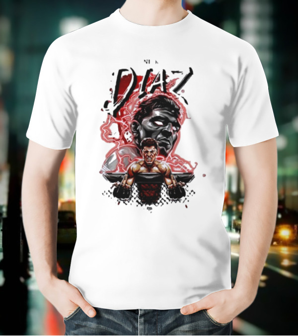 Nate Nick Diaz Electric Aura Fight Scene T-Shirt