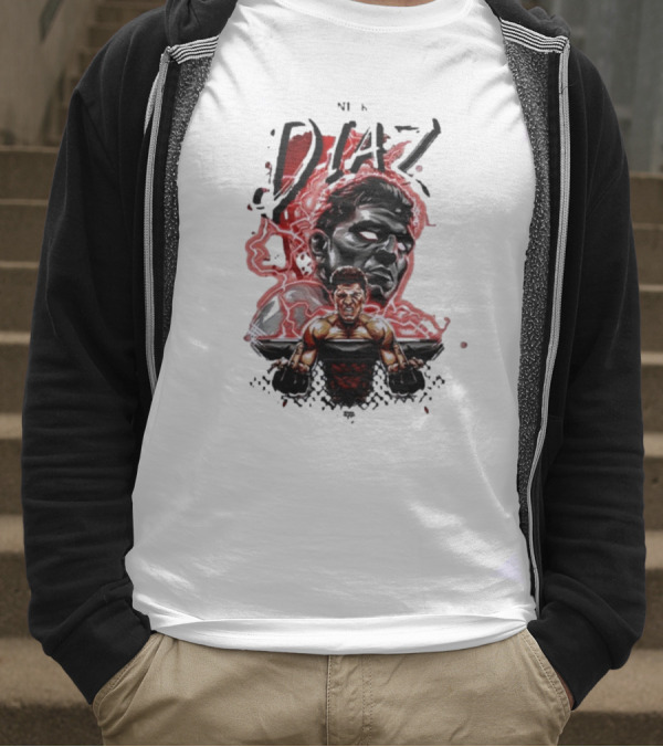 Nate Nick Diaz Electric Aura Fight Scene T-Shirt
