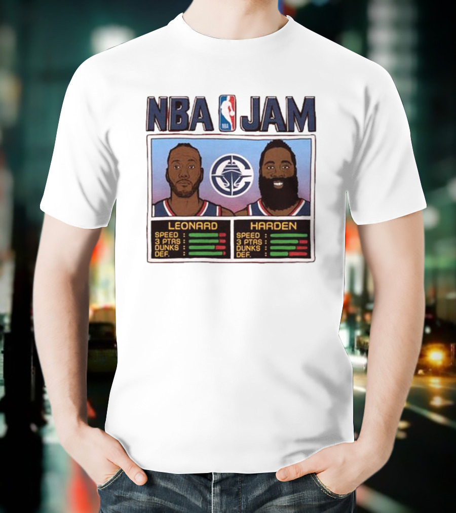NBA Jam Leonard Harden Clippers Player Stats T-Shirt