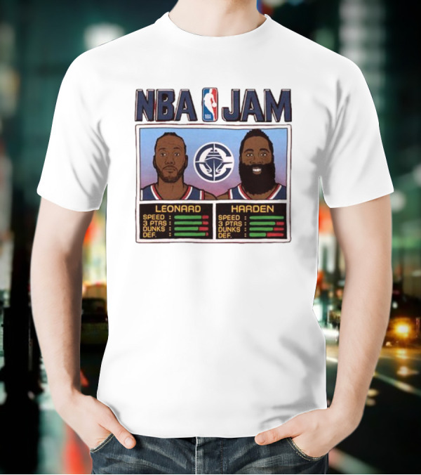 NBA Jam Leonard Harden Clippers Player Stats T-Shirt