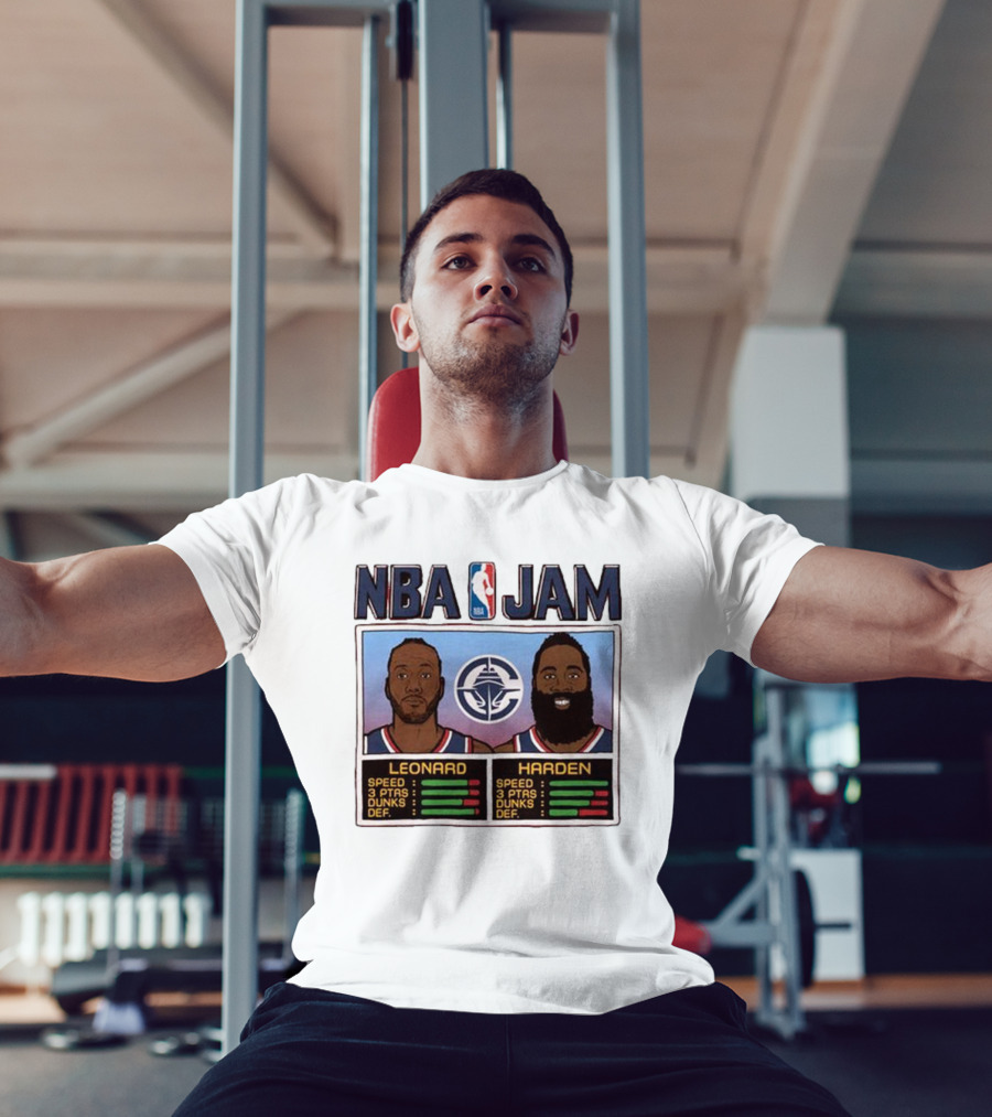 NBA Jam Leonard Harden Clippers Player Stats T-Shirt