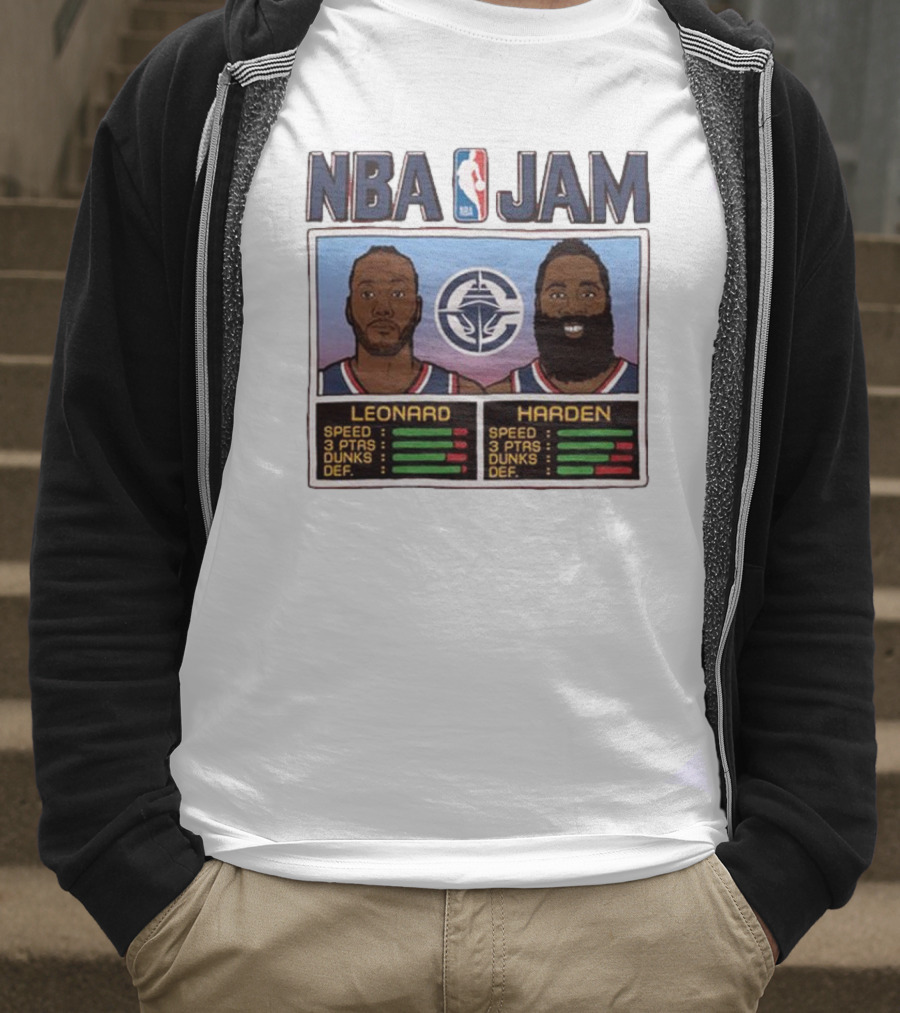 NBA Jam Leonard Harden Clippers Player Stats T-Shirt