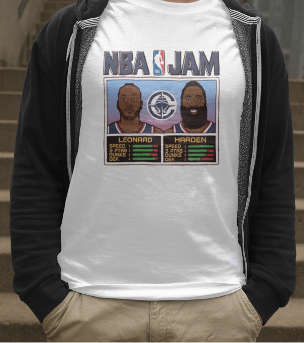 NBA Jam Leonard Harden Clippers Player Stats T-Shirt
