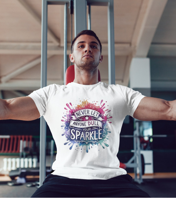 Never Let Anyone Dull Your Sparkle Watercolor Splatter Art T-Shirt
