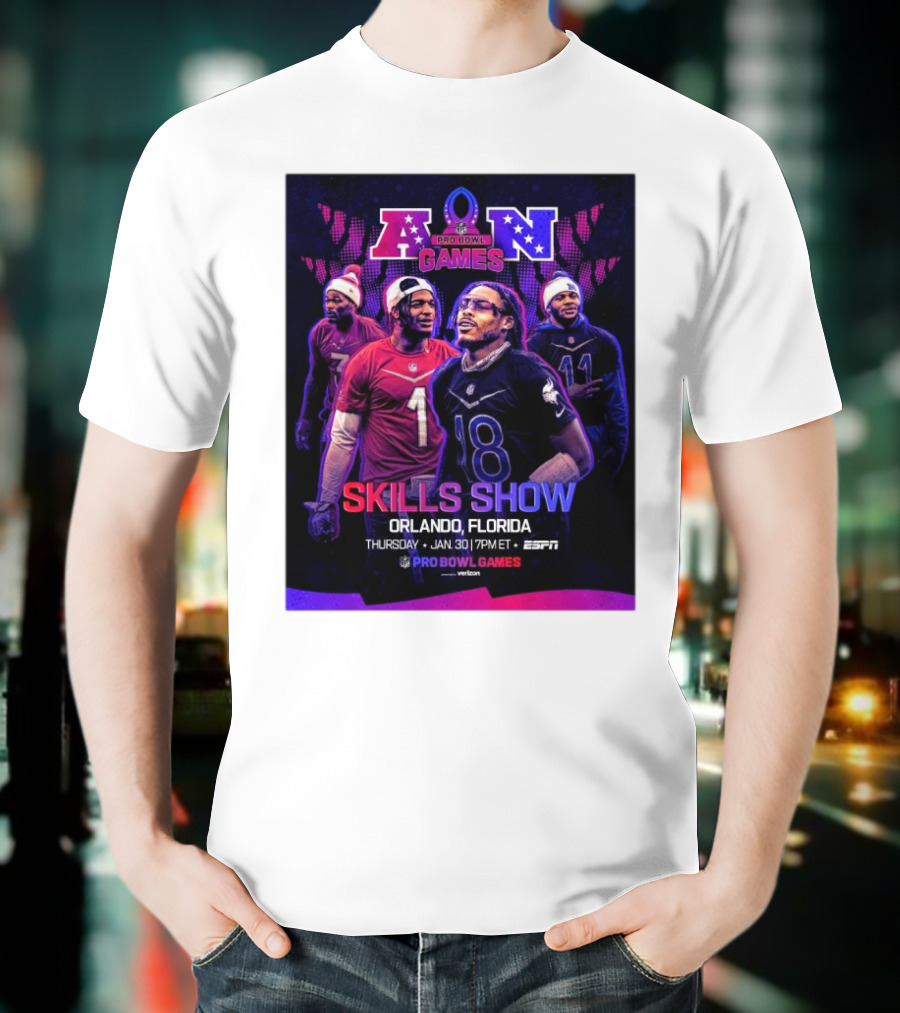 NFC And AFC NFL Pro Bowl Games 2025 Skills Show Orlando Florida January 30 ESPN T-Shirt