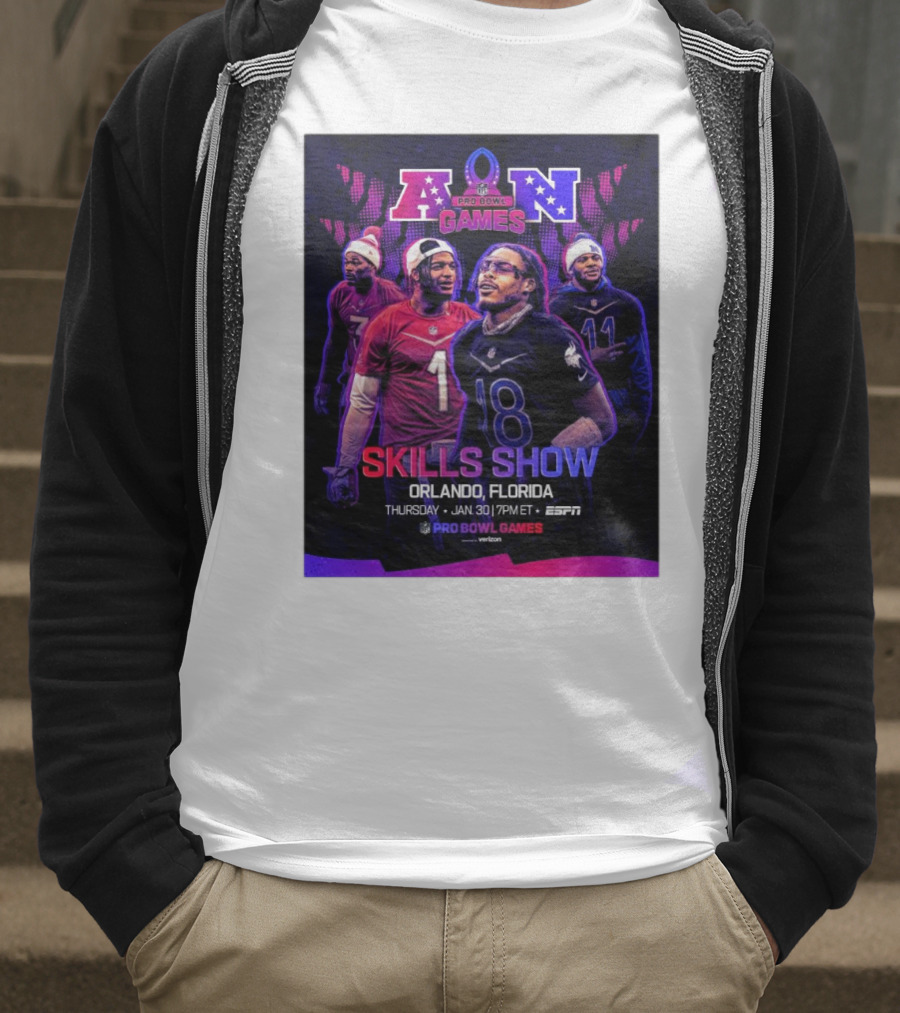 NFC And AFC NFL Pro Bowl Games 2025 Skills Show Orlando Florida January 30 ESPN T-Shirt
