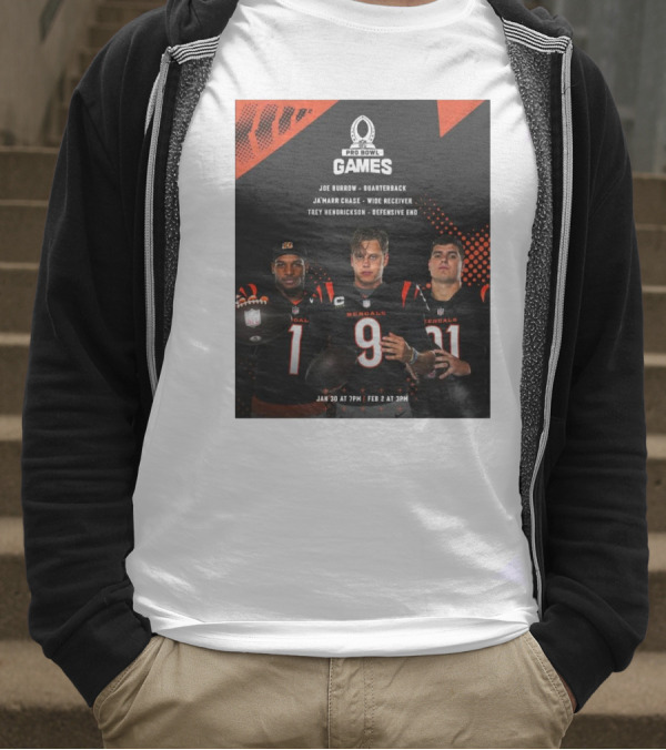 Pro Bowl Games 2025 Joe Burrow Ja’marr Chase Trey Hendrickson Jan 30 Feb 2 Bengals NFL T-Shirt