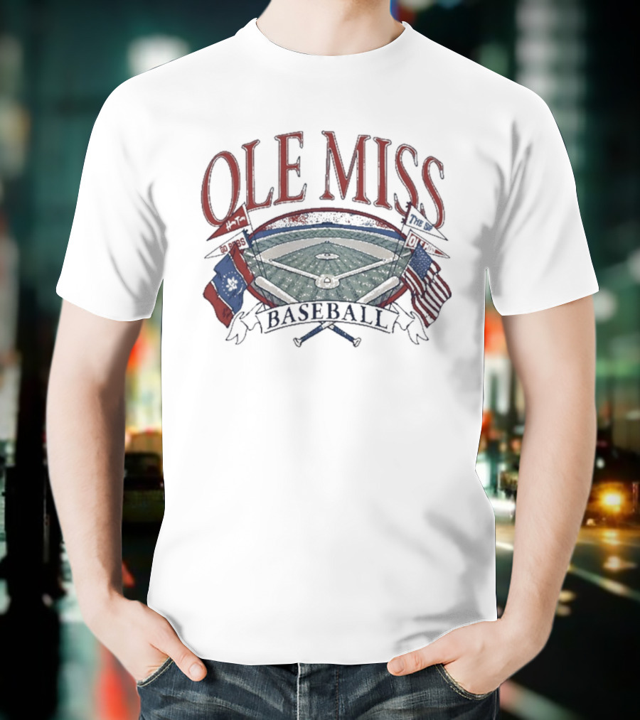 Ole Miss Baseball Fanbase Home Field Flags T-Shirt