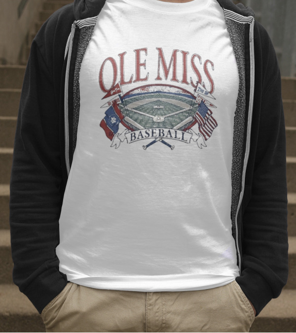 Ole Miss Baseball Fanbase Home Field Flags T-Shirt