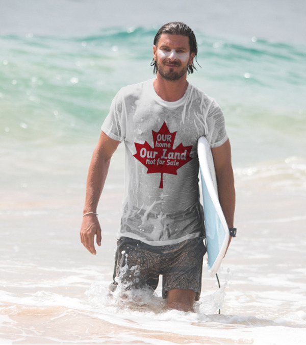 Our Home Our Land Not For Sale Maple Leaf Canada Statement T-Shirt