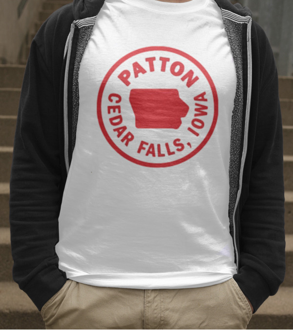 Patton Cedar Falls Iowa Map Circle T-Shirt