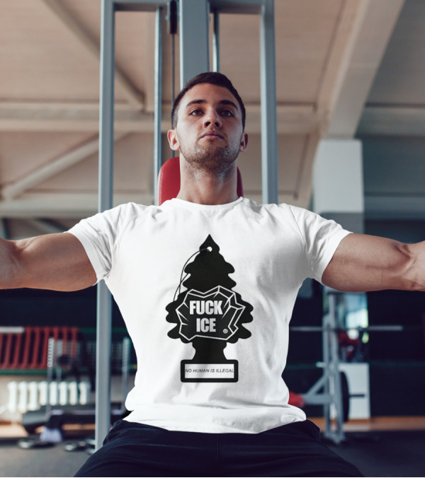 No Human Is Illegal Fuck ICE Tree Shape T-Shirt