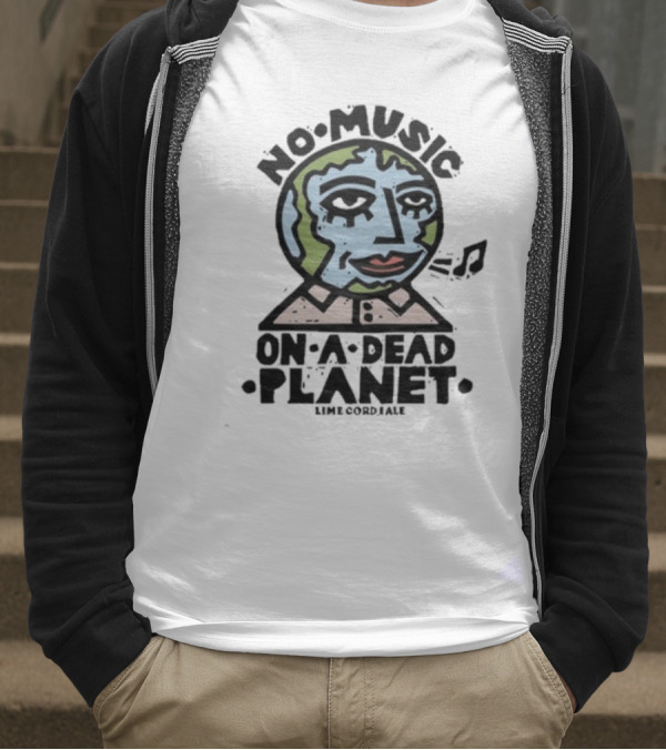 No Music On A Dead Planet Earth Head With Collar T-Shirt