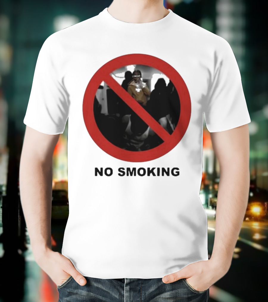 No Smoking Circle Icon With Anonymous Figure T-Shirt