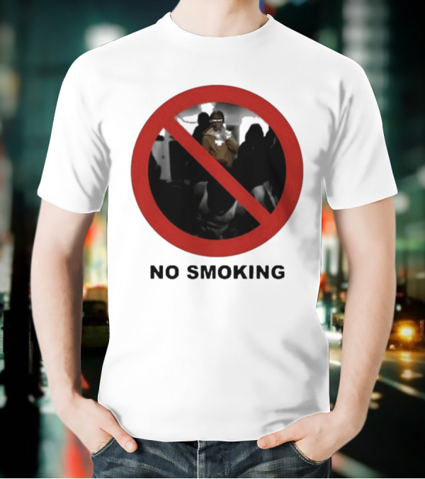No Smoking Circle Icon With Anonymous Figure T-Shirt