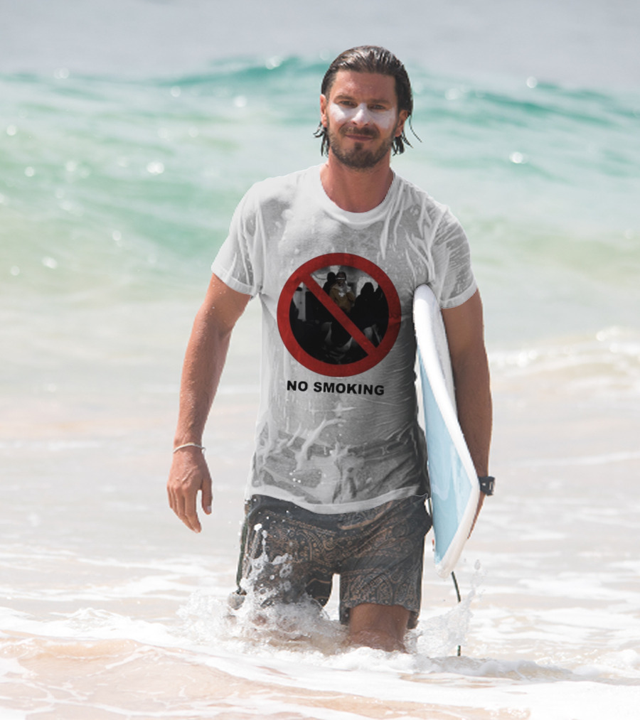 No Smoking Circle Icon With Anonymous Figure T-Shirt