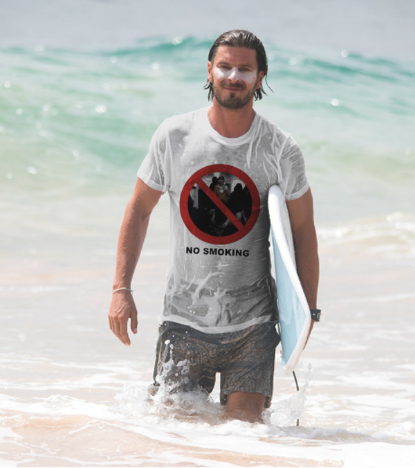 No Smoking Circle Icon With Anonymous Figure T-Shirt