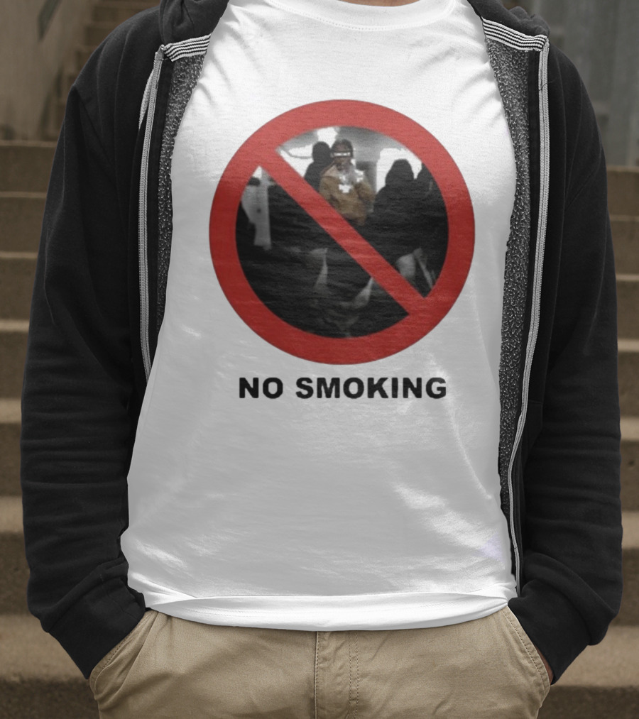 No Smoking Circle Icon With Anonymous Figure T-Shirt