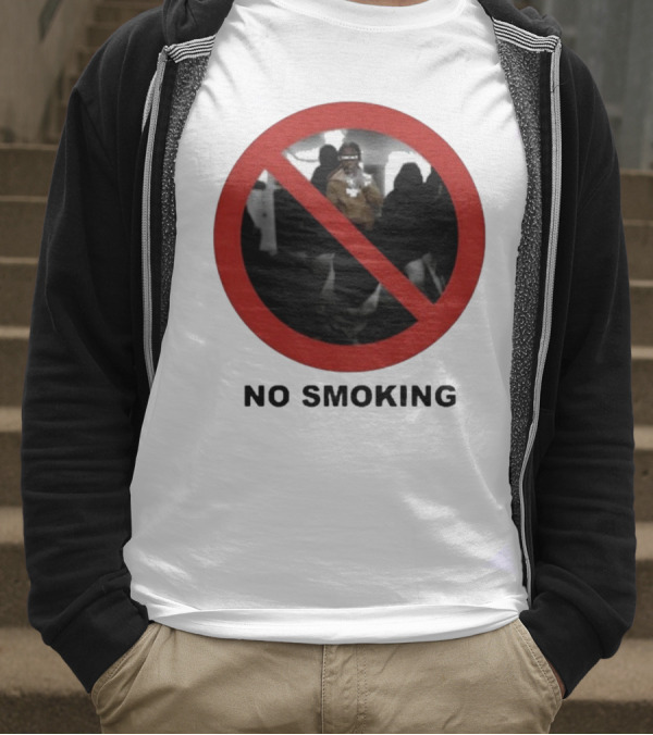 No Smoking Circle Icon With Anonymous Figure T-Shirt