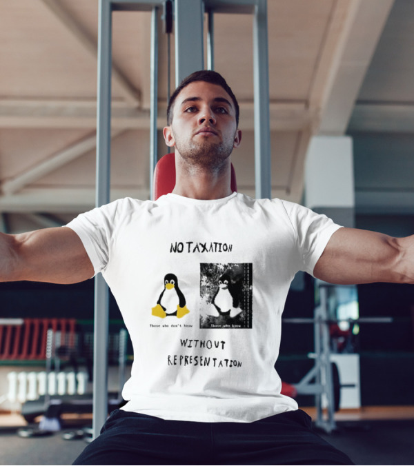 No Taxation Without Representation Unhappy Feet Penguin T-Shirt