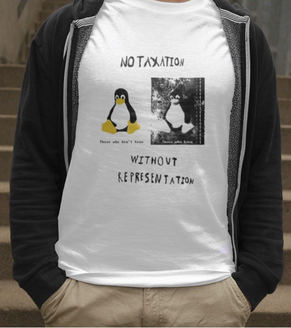 No Taxation Without Representation Unhappy Feet Penguin T-Shirt