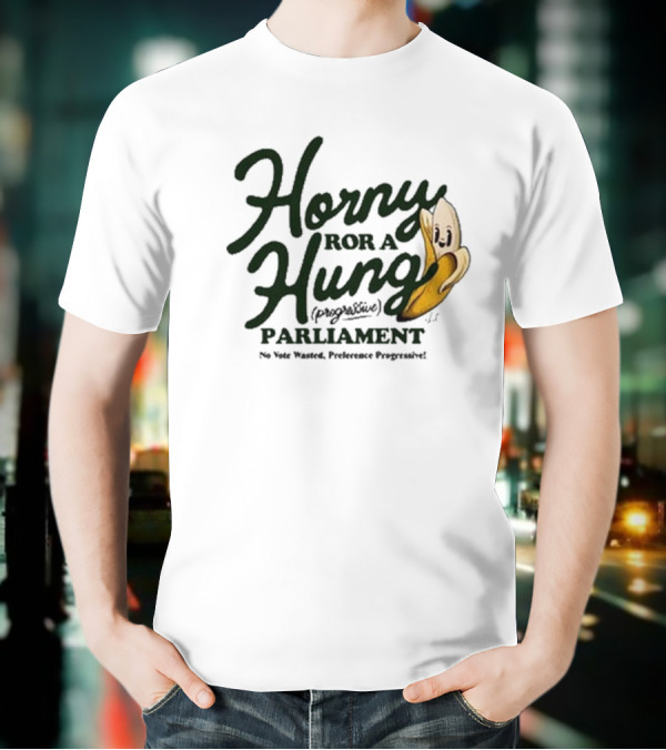 Horny For A Hung Parliament Banana Cartoon T-Shirt