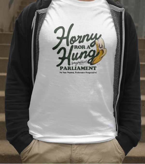 Horny For A Hung Parliament Banana Cartoon T-Shirt