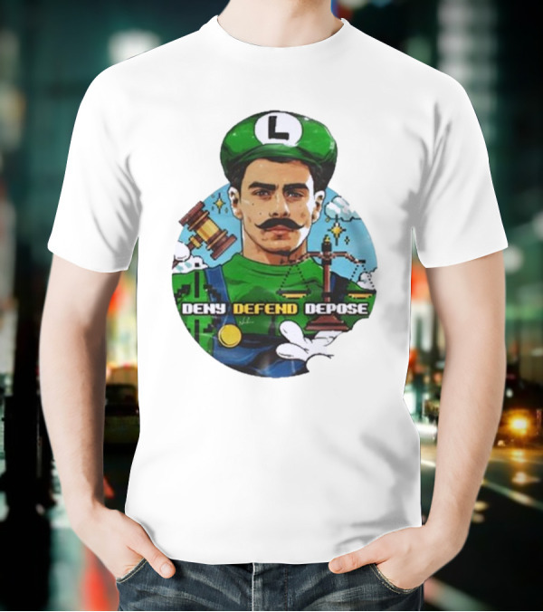 Nordacious Store Deny Defend Depose Mario Luigi Parody T-Shirt