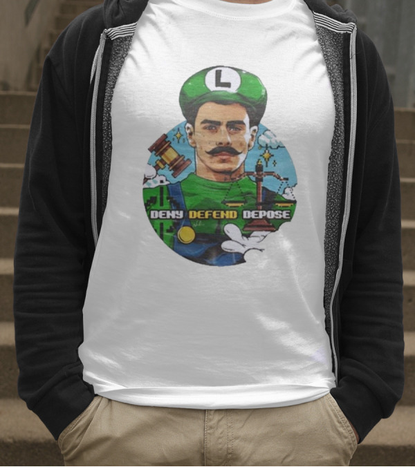 Nordacious Store Deny Defend Depose Mario Luigi Parody T-Shirt