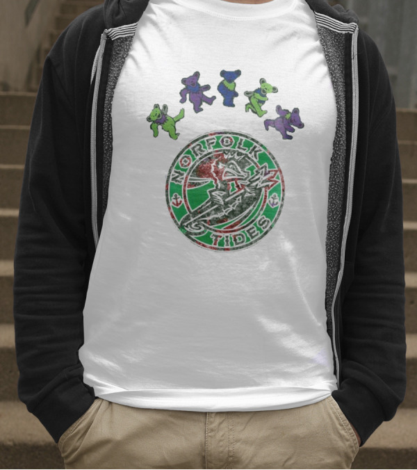 Norfolk Tides Grateful Dead Night 2025 Dancing Bears Baseball T-Shirt