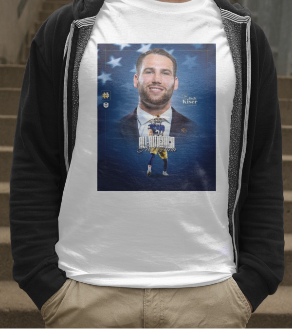 Notre Dame Football CSC Academic All-America First Team Jack Kiser Linebacker 24 Star Background T-Shirt