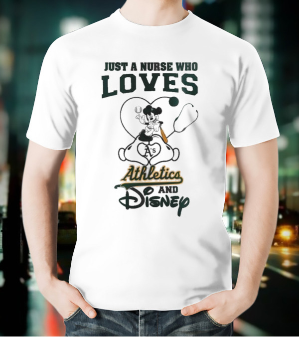 Oakland Athletics Disney Just A Nurse Who Loves Baseball 2025 T-Shirt