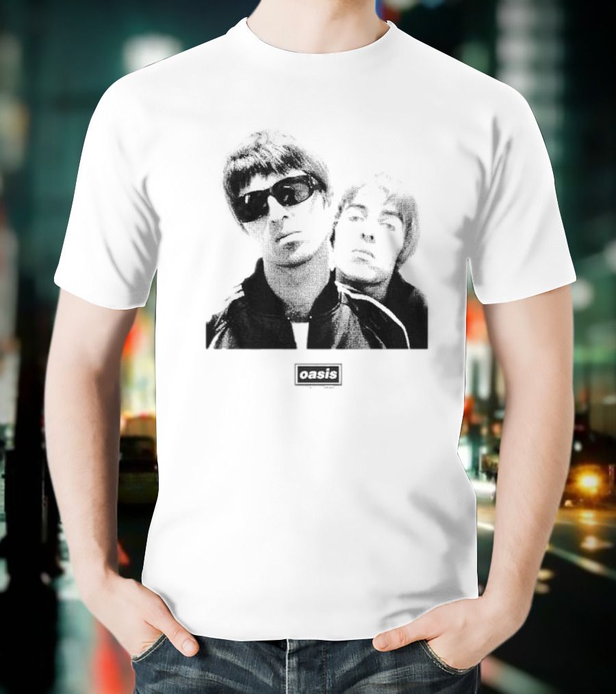 Oasis Boxed Web Exclusive Liam And Noel Gallagher Black And White T-Shirt