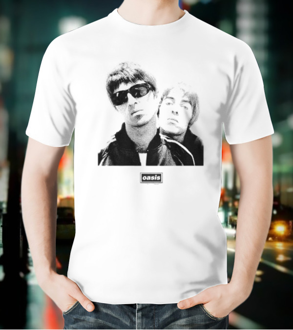 Oasis Boxed Web Exclusive Liam And Noel Gallagher Black And White T-Shirt