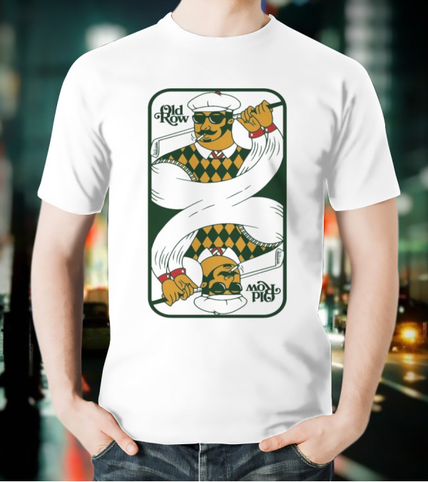 Old Row Golf Playing Card Ace Pipe Pattern T-Shirt