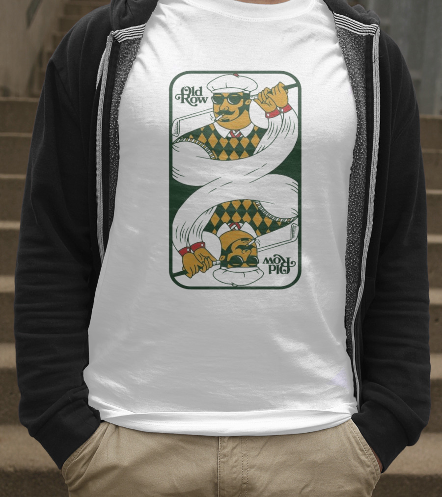 Old Row Golf Playing Card Ace Pipe Pattern T-Shirt