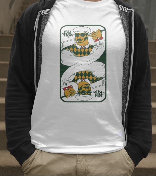 Old Row Golf Playing Card Ace Pipe Pattern T-Shirt