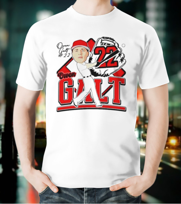 Owen Galt 22 Louisiana Ragin Cajuns Baseball Player Caricature T-Shirt