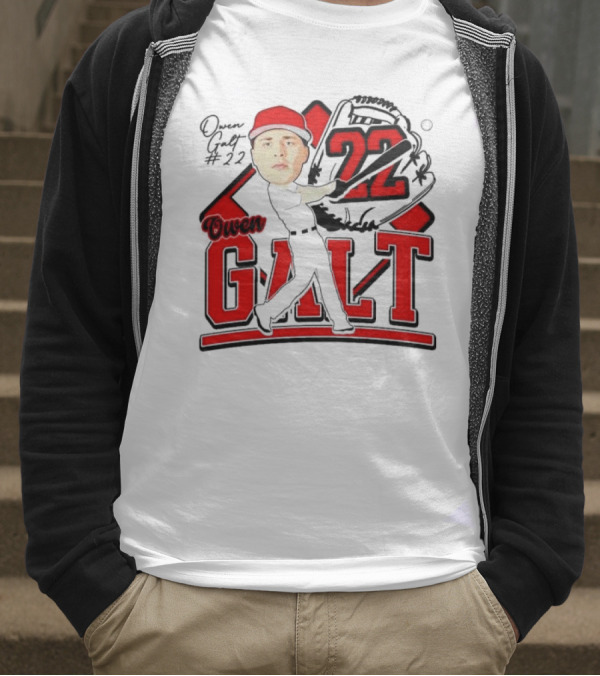 Owen Galt 22 Louisiana Ragin Cajuns Baseball Player Caricature T-Shirt