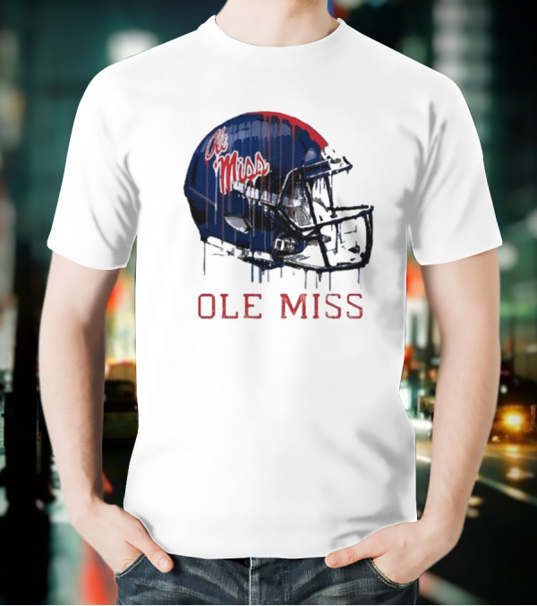 Ole Miss Dripping Football Helmet T-Shirt