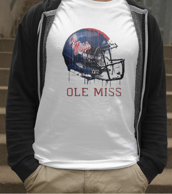 Ole Miss Dripping Football Helmet T-Shirt
