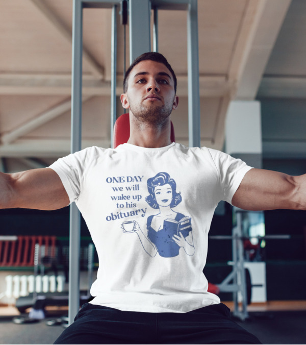One Day We Will Wake Up To His Obituary Retro Lady With Book And Coffee T-Shirt