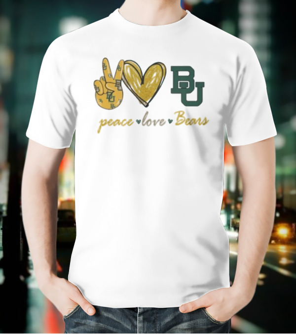Peace Love BU Bears T-Shirt