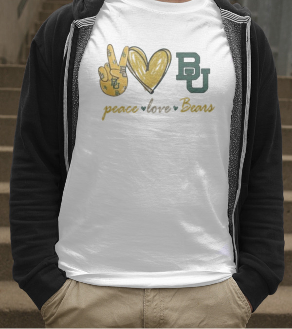 Peace Love BU Bears T-Shirt