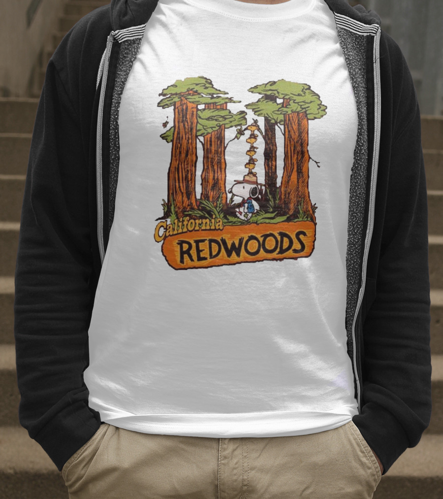 California Redwoods Snoopy Peanuts Camping Adventure T-Shirt